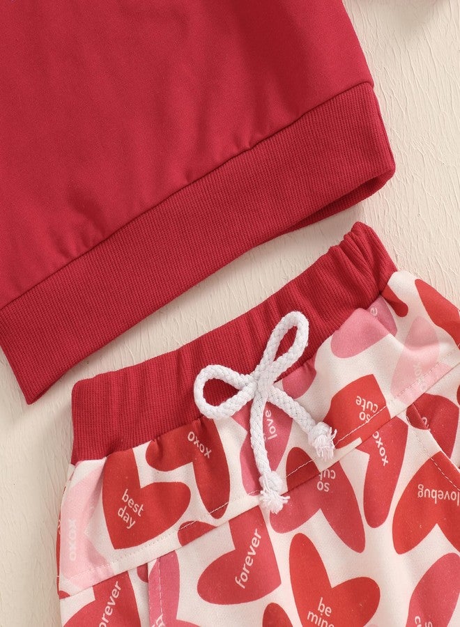 BOIZONTY Baby Girl Valentine Outfits Litttle Valentine Print Sweatshirt Top+ Loves Pants Infant Clothes Set - Image 4