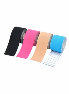 4Pack Kinesiology Sports Tape Roll 2 Roll (20pre-cut 25cm Strip) 2 Roll (5cm 5m) Muscle Tape Suitable for Elbow Waist Knee Shoulder