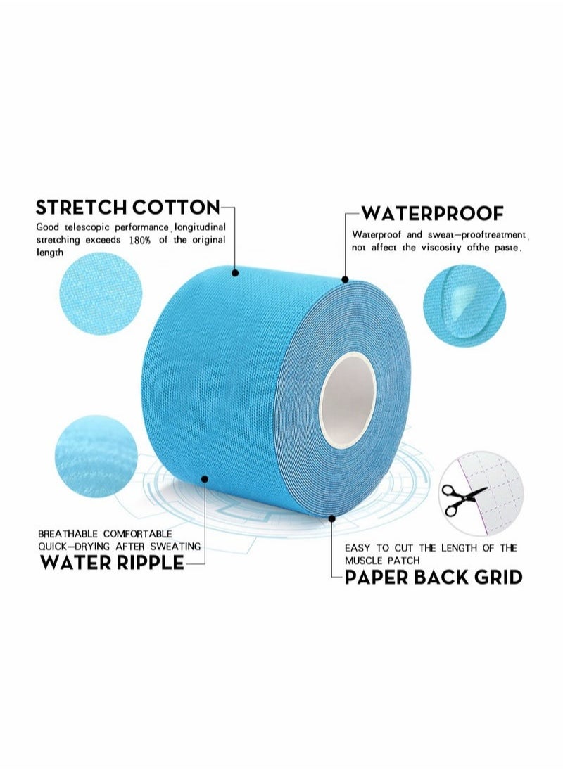 Generic - 4Pack Kinesiology Sports Tape Roll 2 Roll (20pre-cut 25cm Strip) 2 Roll (5cm 5m) Muscle Tape Suitable for Elbow Waist Knee Shoulder - Image 1