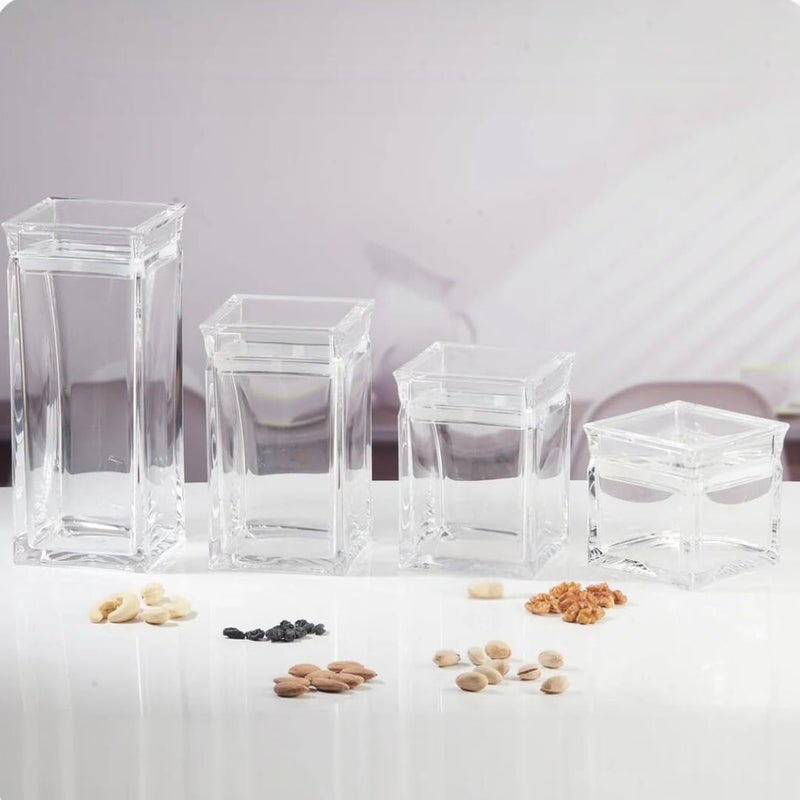 HOMEAWARE Crystal 1500 ml Square Acrylic Airtight Jar Large Storage And Sevring Canister for Cookies Muffins NutsDates Durable BPAFree Kitchen EssentialGifting - Image 3