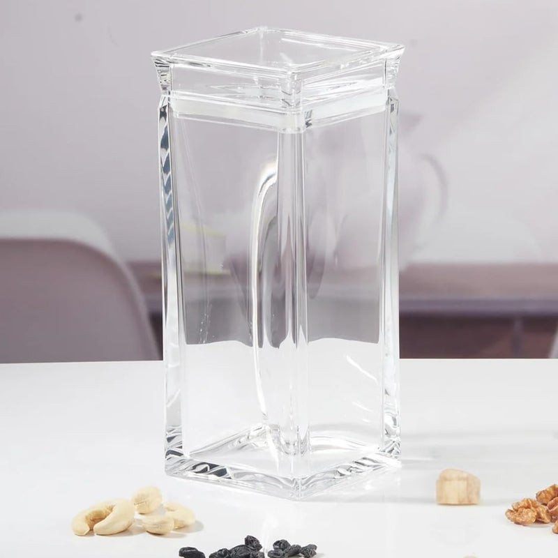 HOMEAWARE Crystal 1500 ml Square Acrylic Airtight Jar Large Storage And Sevring Canister for Cookies Muffins NutsDates Durable BPAFree Kitchen EssentialGifting - Image 2