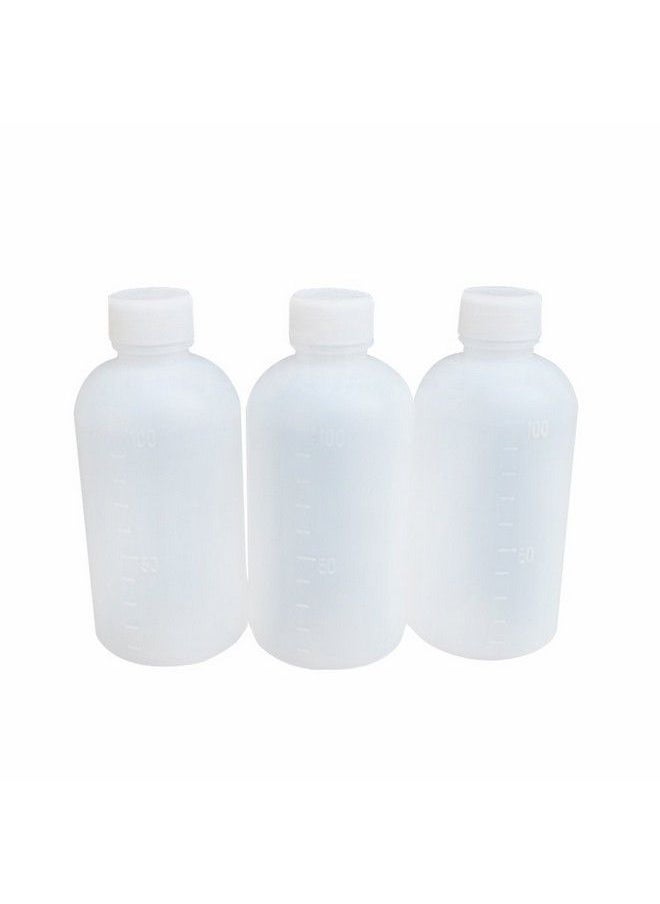 Happyupcity 3Pcs 100Ml 3.4Oz White Empty Plastic Bottles With Screw Cap And Scale Solution Pills Potion Tablet Storage Holder Sealed Jar Refillable Durable Container Pot For Laboratory Household  - Image 1