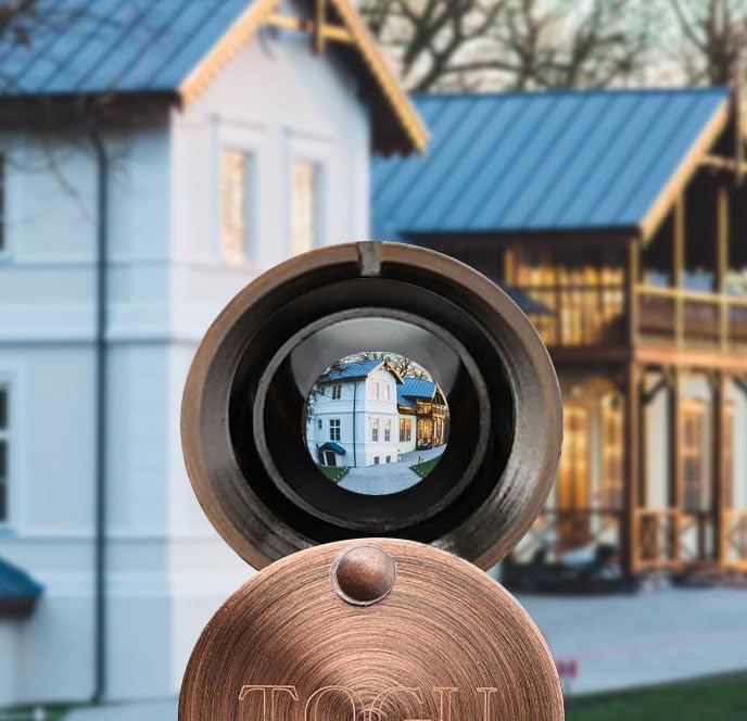 Togu 220-degree Solid Brass Peep Holes for Door with 16mm Drill Bit, 0.63 inch Door Peephole with Privacy, Compatible with Door Thick from 1-3/8" to 2-1/6", Antique Copper - Image 2