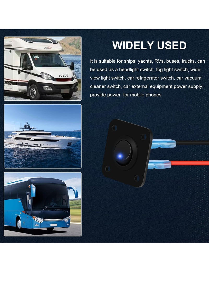 Generic - Rocker Toggle Switch Panel, with Blue LED Indicator - DC 12V 20A USB Charger, Round Lighted ON/Off SPST Switch Control for Ships, Yachts, RVs, Buses, Trailers, Campers, Boats, and More - Image 1