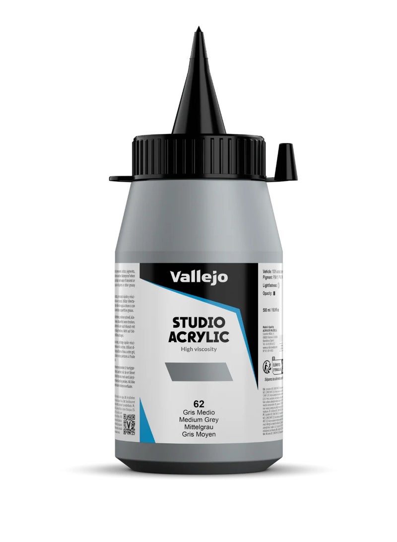 فاليجو ستوديو رمادي متوسط ​​500 مل - أكريليك رمادي محايد احترافي - (23062) - Image 1