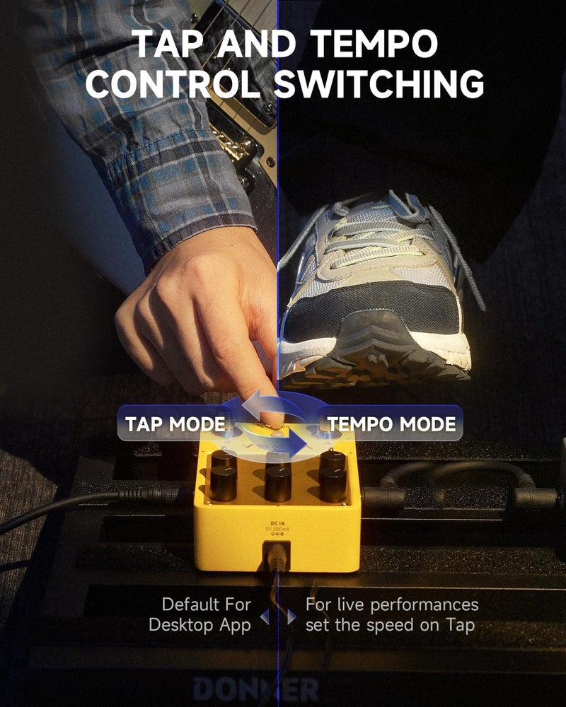 Donner Yellow Fall Ⅱ-Versa 3 Delay 3 Reverb Pedal Combo for Electric Guitar - Image 5