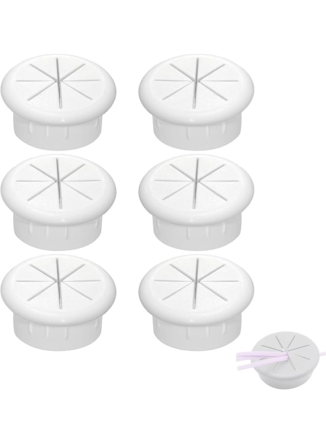 PROMASS promass Desk Hole Cover for Cable, 20 Pack 5cm Flexible Desk Cable Grommet Desk Cable Hole Covers, Desk Cable Cord Cover with Hole Saw, Desk Cord Grommets Wire Cable Hole Cover for Office (White)