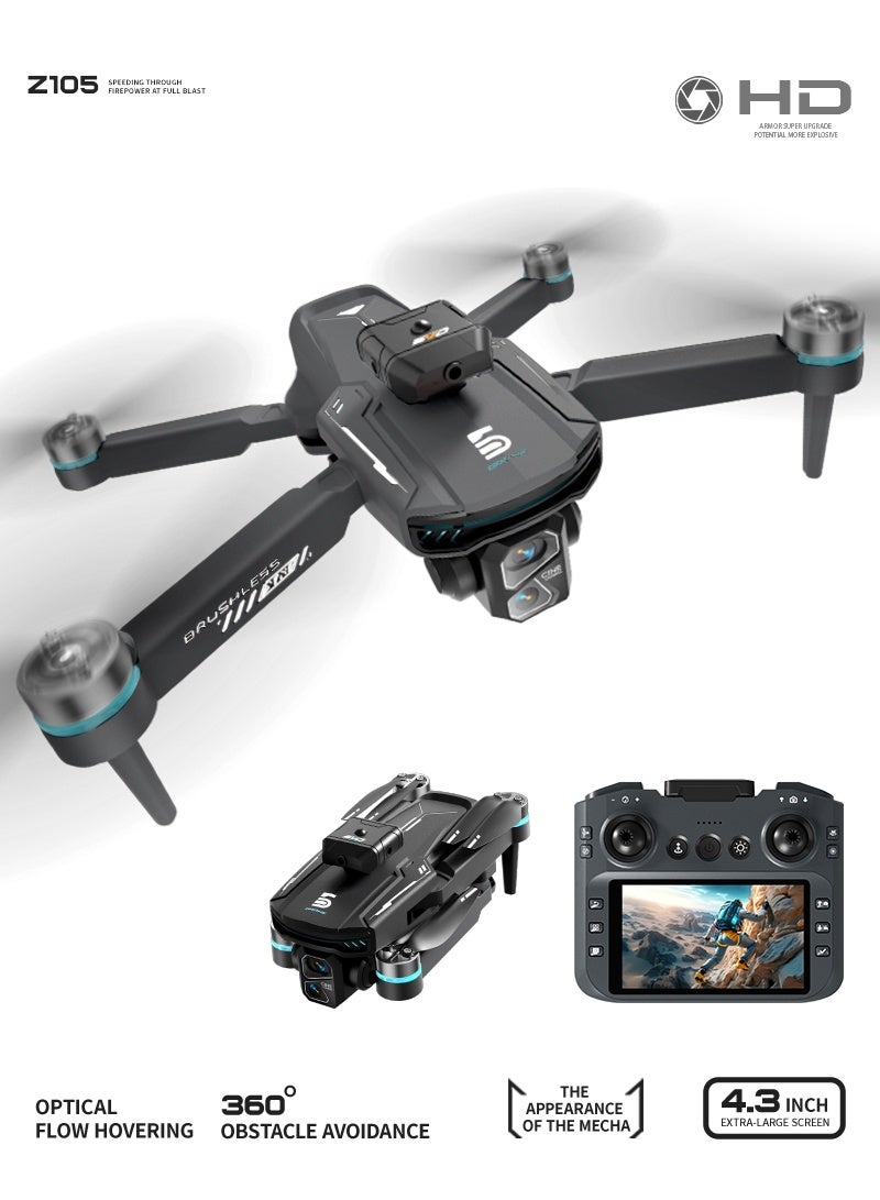 BESTIS Drones with 4K Camera Adults 4.3" LCD RC Screen, Follow Me Professional Drone GPS Auto Return Home, FPV Real-Time RC Quadcopter Dron Optical Flow for Beginner, SD Card, Long Flight Time Under 160g | drone with camera - 2 Batteries - Image 1