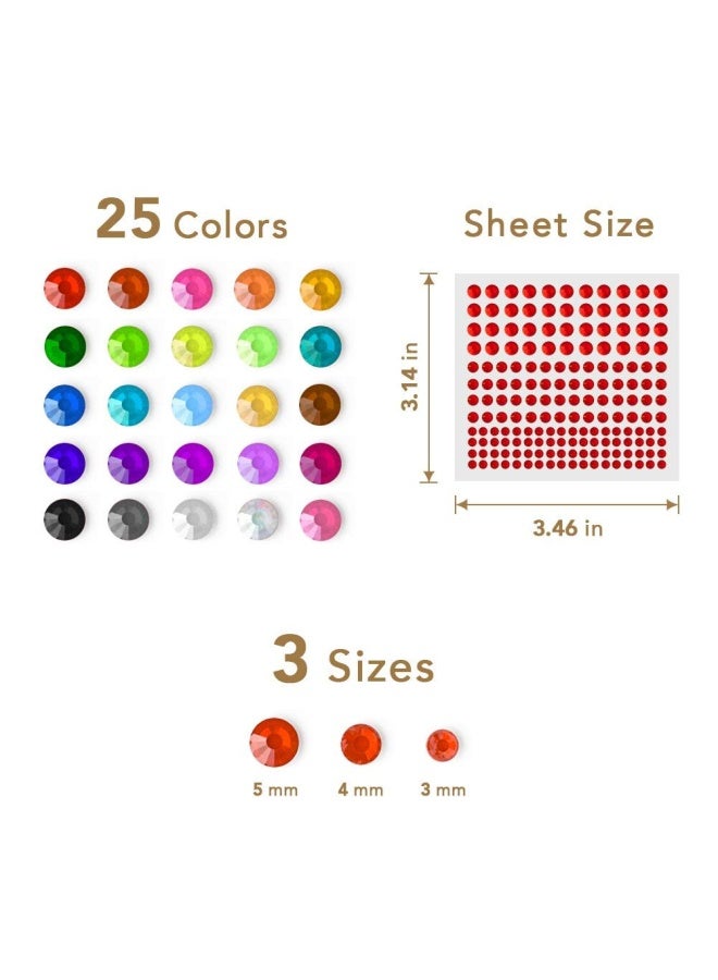 Nicpro ملصقات الراينستون 4125 قطعة لؤلؤ ذاتية اللصق جواهر الوجه ملصقات على الجسم كريستال بأحجام 3 وألوان 25 ورقة زينة للحرف اليدوية مكياج الأظافر - Image 3