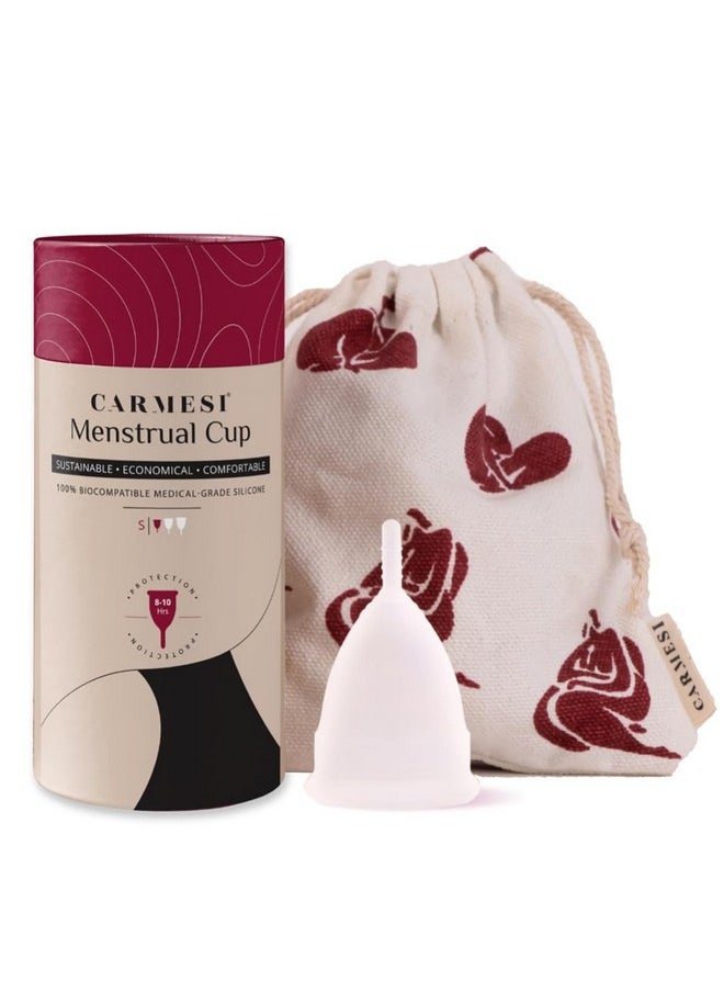 CARMESI Menstrual Cup For Women | Small Size - With Free Pouch | Rash-Free, Itch-Free, Odour-Free | 8-10 Hours Of Leaks-Free Comfort | 100% Biocompatible Medical-Grade Silicone Cups  - Image 1