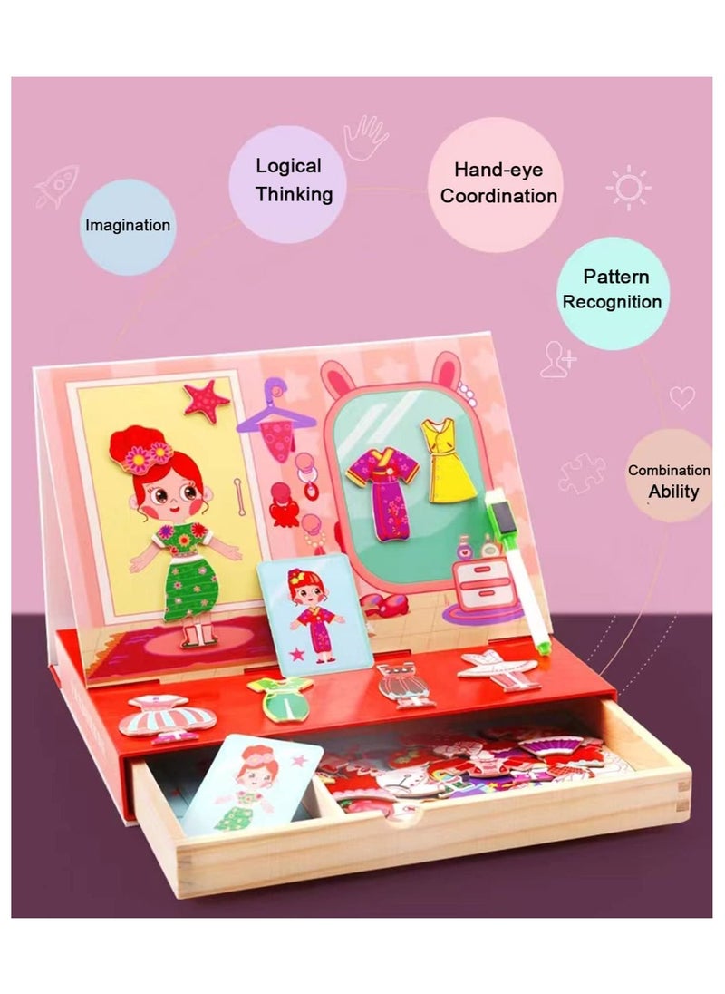 Generic - Magnetic Puzzle Toys for Kids - Educational Toys Magnetic Jigsaw Puzzles Box,Kids Imagination Play.Mix and Match Costume Dress Up Game - Image 1