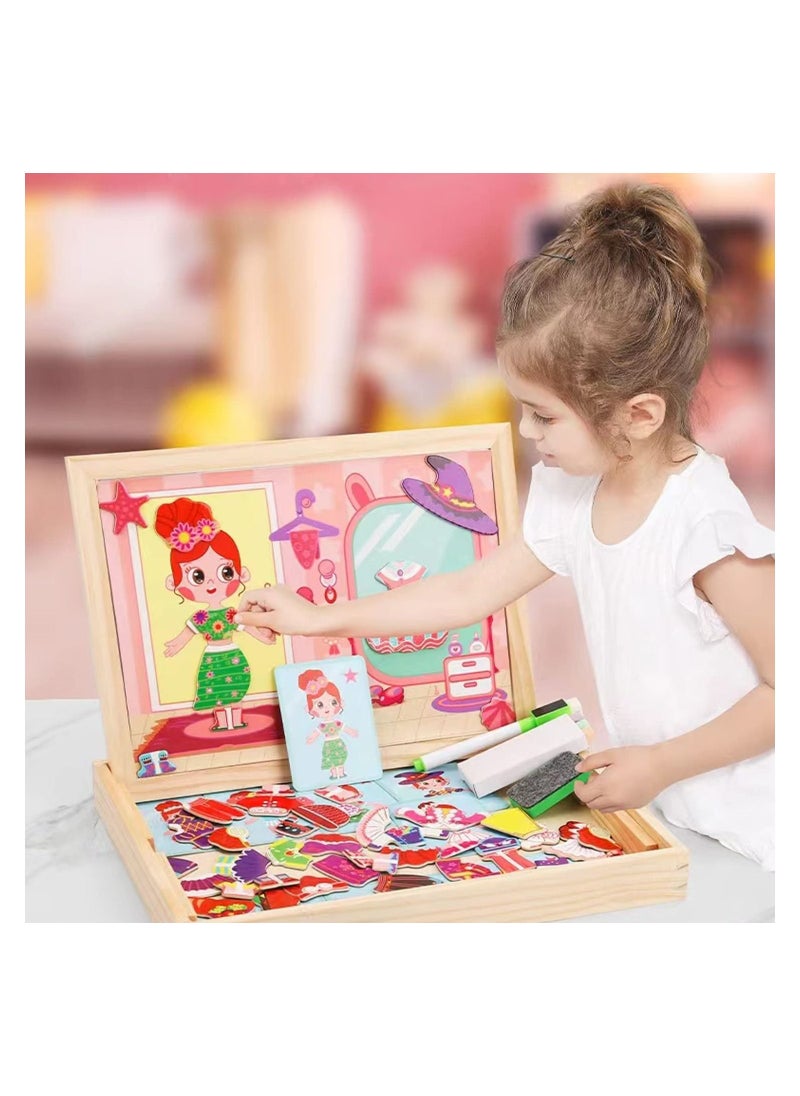 Generic - Magnetic Puzzle Toys for Kids - Educational Toys Magnetic Jigsaw Puzzles Box,Kids Imagination Play.Mix and Match Costume Dress Up Game - Image 1
