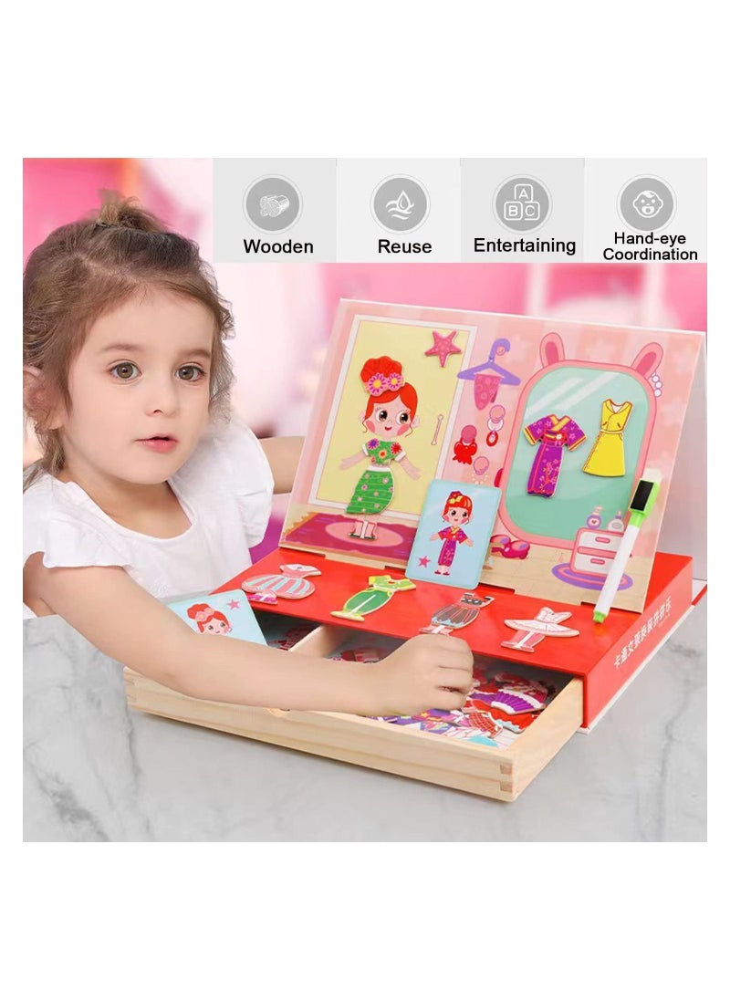 Generic - Magnetic Puzzle Toys for Kids - Educational Toys Magnetic Jigsaw Puzzles Box,Kids Imagination Play.Mix and Match Costume Dress Up Game - Image 1