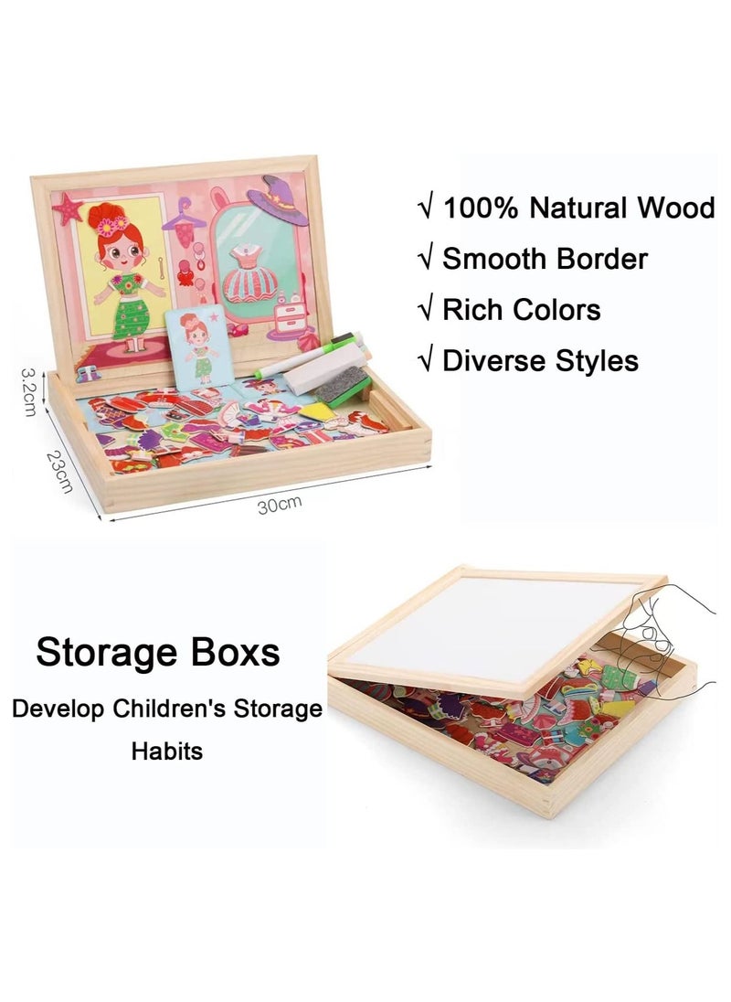 Generic - Magnetic Puzzle Toys for Kids - Educational Toys Magnetic Jigsaw Puzzles Box,Kids Imagination Play.Mix and Match Costume Dress Up Game - Image 1