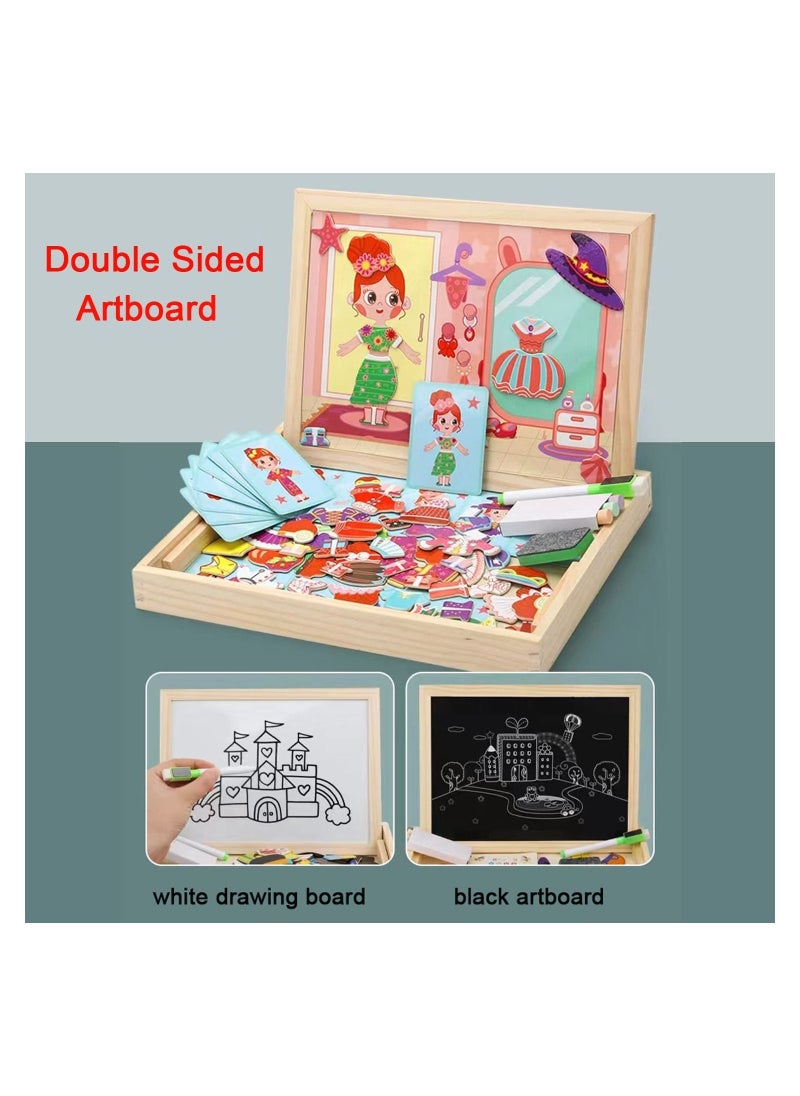 Generic - Magnetic Puzzle Toys for Kids - Educational Toys Magnetic Jigsaw Puzzles Box,Kids Imagination Play.Mix and Match Costume Dress Up Game - Image 1