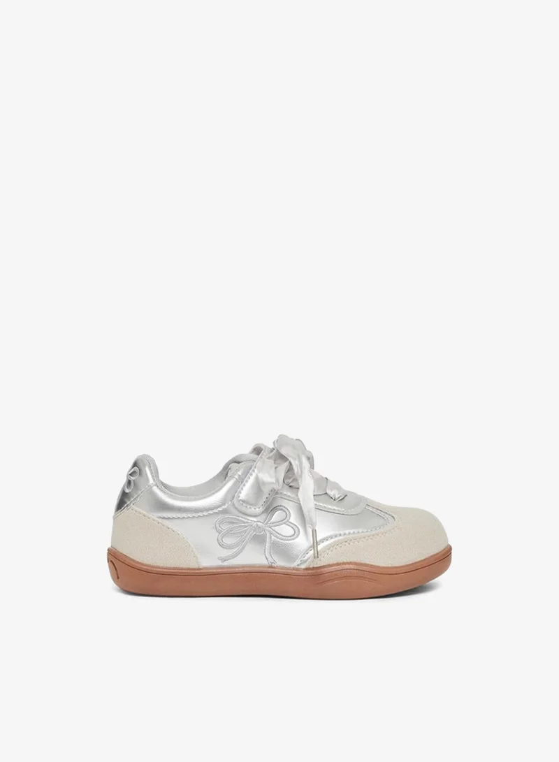 Styli Girls Bow Detail Lace Up Sneakers