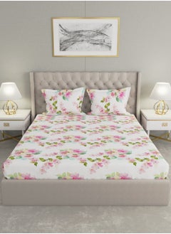 Raymond Raymond Home Queen Size Fitted Sheet Super Soft 152 TC Pure Cotton (152x198+30 cm, 46x69 cm) Fitted sheet & 2 PillowCases  - Image 2