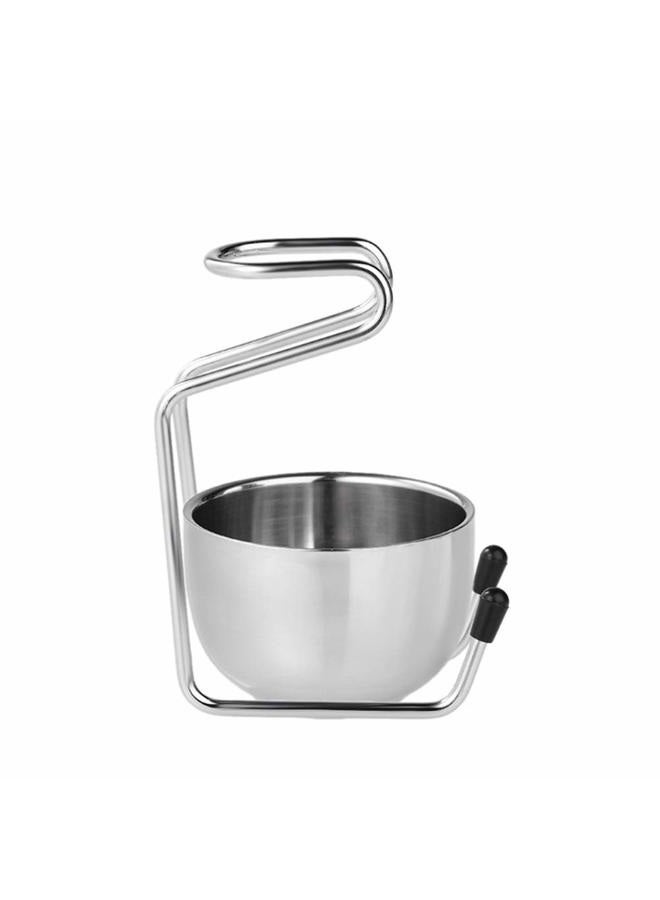 NaRaMax 2 in 1 Shave Cup with Stand Holder Set Shaving Bowl with Stainless Steel Shaving Stand Brush Holder Set Razor Brush Bowl Grooming Tool for Men Beard Cleaning - Image 1