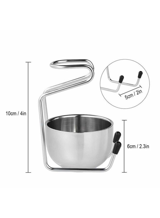 NaRaMax 2 in 1 Shave Cup with Stand Holder Set Shaving Bowl with Stainless Steel Shaving Stand Brush Holder Set Razor Brush Bowl Grooming Tool for Men Beard Cleaning - Image 2