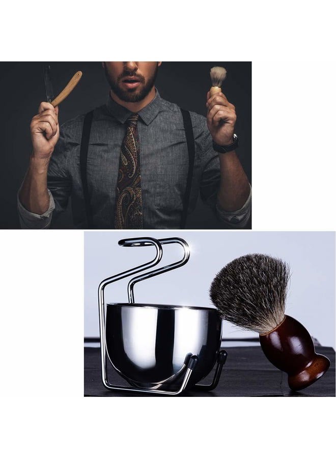 NaRaMax 2 in 1 Shave Cup with Stand Holder Set Shaving Bowl with Stainless Steel Shaving Stand Brush Holder Set Razor Brush Bowl Grooming Tool for Men Beard Cleaning - Image 5