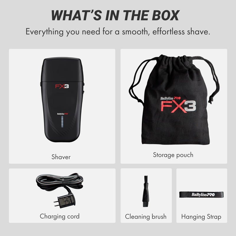 BaBylissPRO Barberology Double Foil Shaver FXX3SB FX3 Professional High-Speed Electric Shaver - Image 4