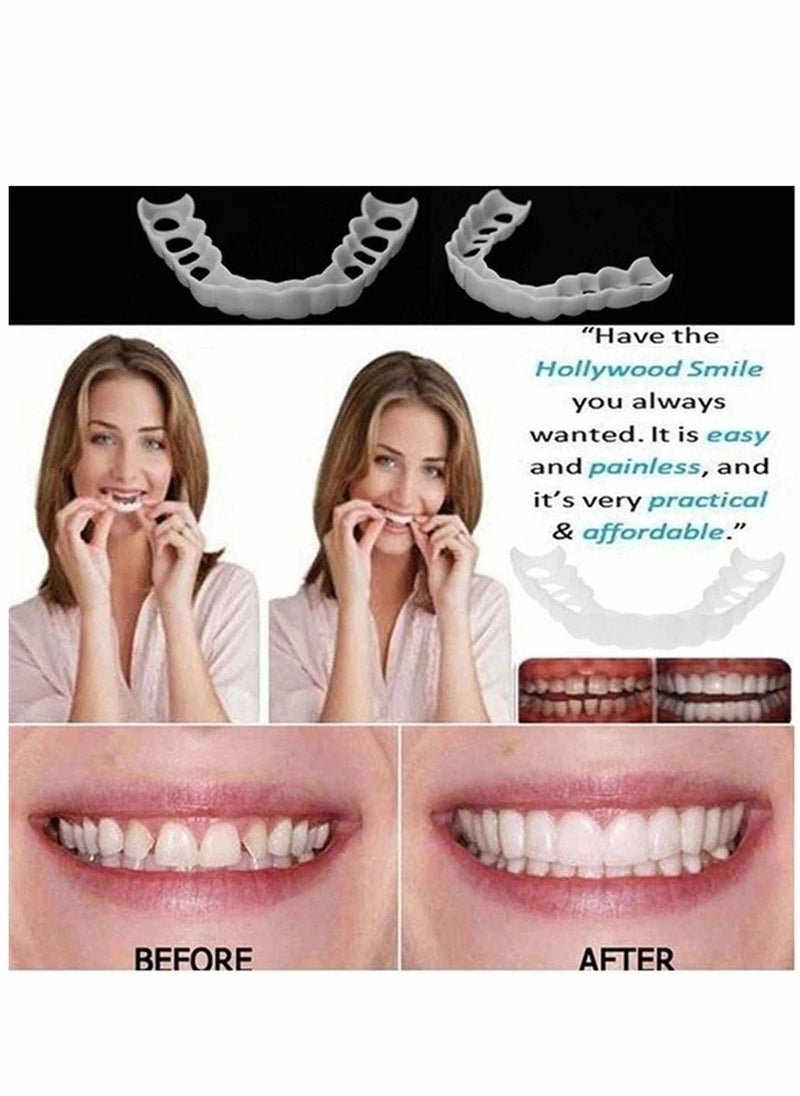 Captaintech - Teeth Veneers, Smile Instant, Temporary Tooth Kit Decoration, Perfect Braces, Whitening Alternative, No Pain No Shot No Drilling, Fix Smile in Minutes, Upper Teeth + Lower Teeth + Separate Box - Image 1
