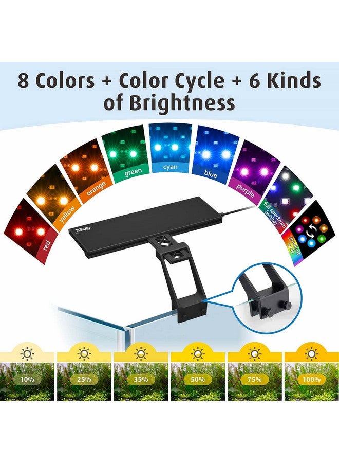 هايغر مصباح ليد لحوض السمك قابل للتثبيت بطيف كامل، 14 وات بمؤقتين نهاري وليلي لضوء شروق الشمس والنهار وغروب الشمس والقمر، سطوع مؤقت قابل للتعديل مع 9 ألوان لحوض السمك المزروع - Image 4
