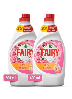 Fairy Rose Bloom Dishwash Liquid 2x600ml Pack of 2  - Image 1