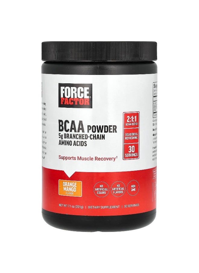 Force Factor Force Factor, BCAA Powder, Orange Mango, 7.1 oz (201 g)  - Image 1