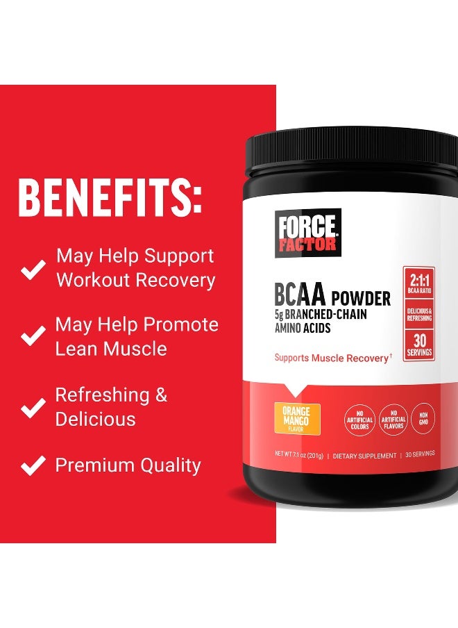 Force Factor Force Factor, BCAA Powder, Orange Mango, 7.1 oz (201 g)  - Image 3