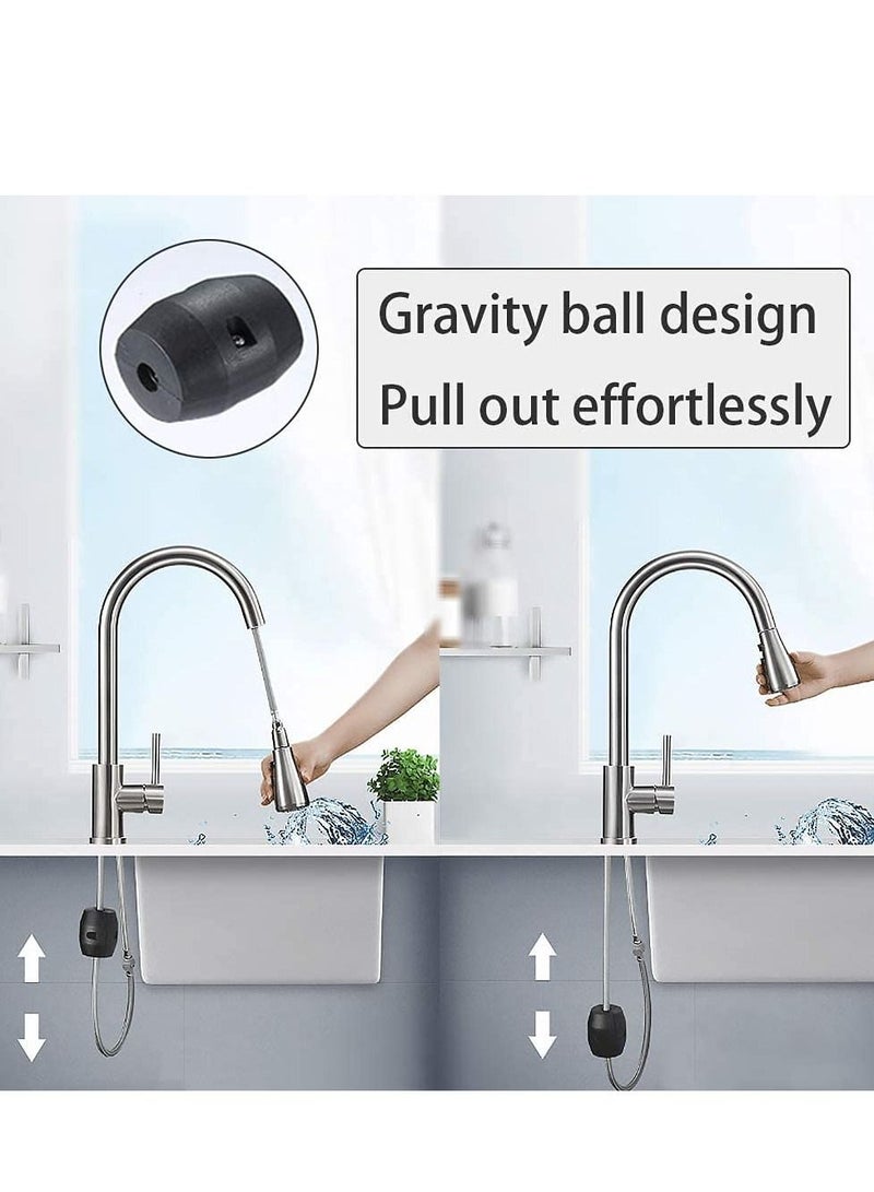 XiuWoo Kitchen Faucets with Pull down Sprayer Single Handle Kitchen Faucet 360° Stainless Kitchen Sprayer with 2 Spraying Modes - Image 5