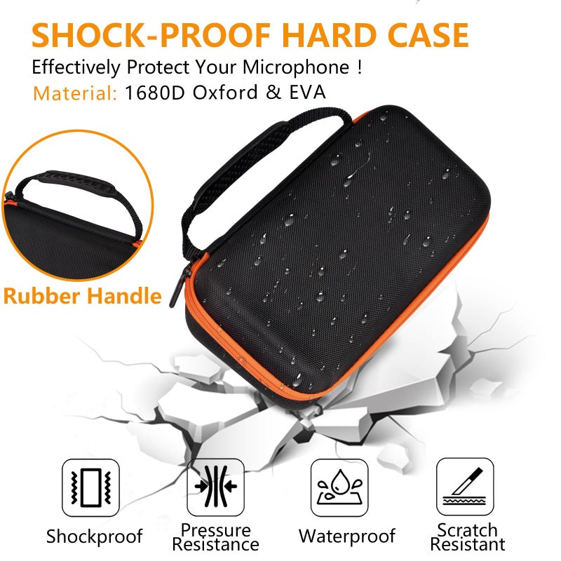 Lebared Wireless Microphone Case Compatible with JBL Wireless Two Microphone System, Dual Wireless Microphone Case for Party Box, Singing Karaoke for JBL Mic, Receiver, Adapter, AA Batteries-Orange (Box Only) - Image 4