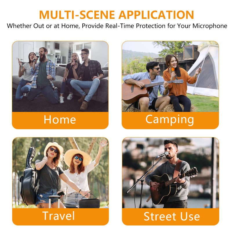 Lebared Wireless Microphone Case Compatible with JBL Wireless Two Microphone System, Dual Wireless Microphone Case for Party Box, Singing Karaoke for JBL Mic, Receiver, Adapter, AA Batteries-Orange (Box Only) - Image 5