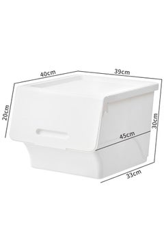 LEDIN 2 Pieces of Front Open Plastic Storage Box Plastic Storage Container, Top Groove Design, Removable Frosted Flip Cover,Strong Carrying Capacity  - Image 4