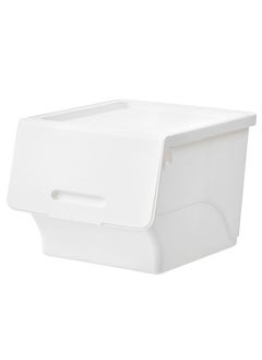 LEDIN 2 Pieces of Front Open Plastic Storage Box Plastic Storage Container, Top Groove Design, Removable Frosted Flip Cover,Strong Carrying Capacity  - Image 2