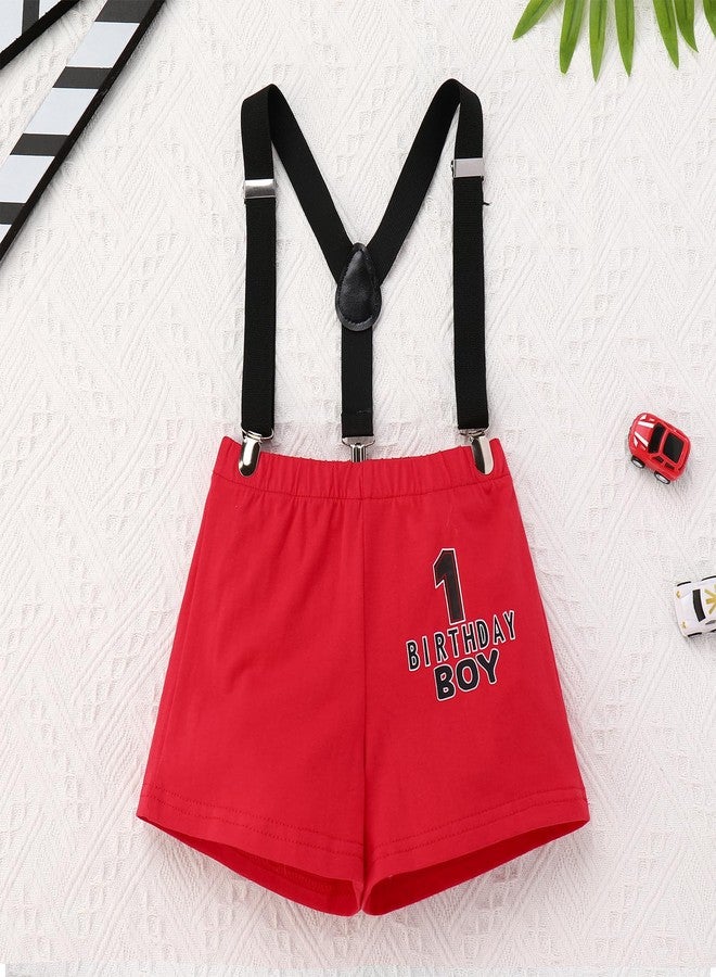 ODOLDI Infants Baby Boys 1st Birthday Racer Outfits Race Car Driver Short Sleeve Red and White 12-18 Months - Image 4