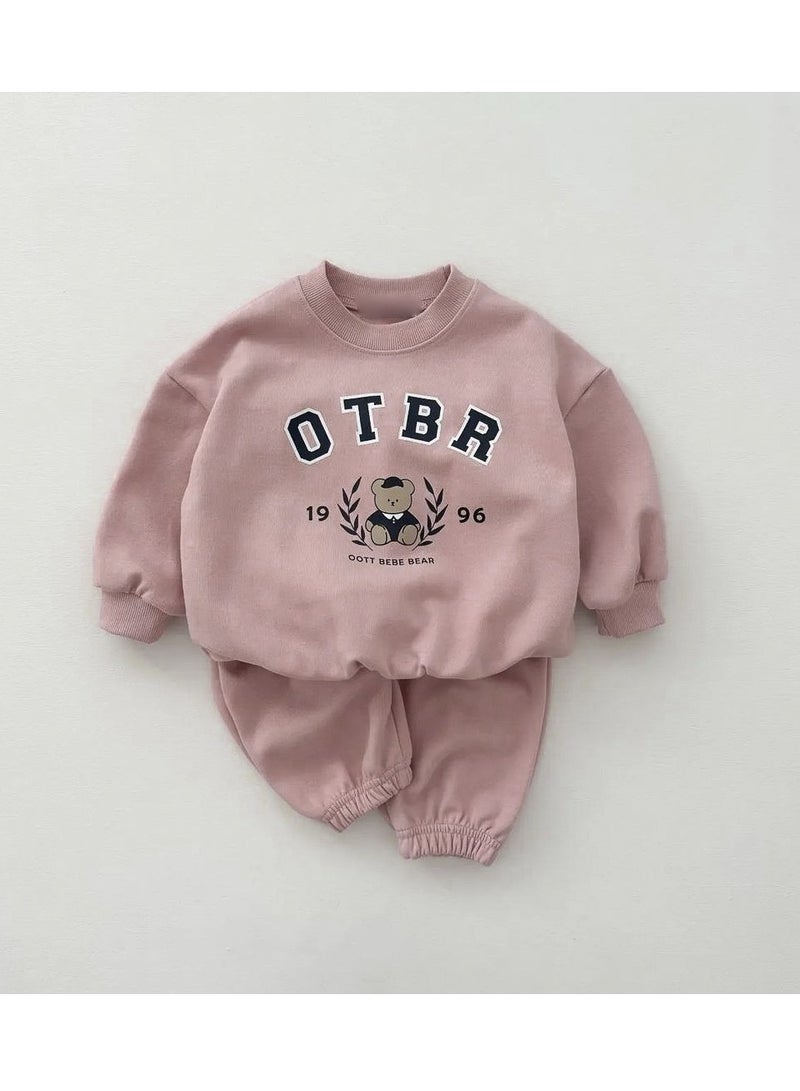RedMapleTEK Baby Soft Cotton Long Sleeve Long Pants Sweatshirt Two-piece Set - Image 1