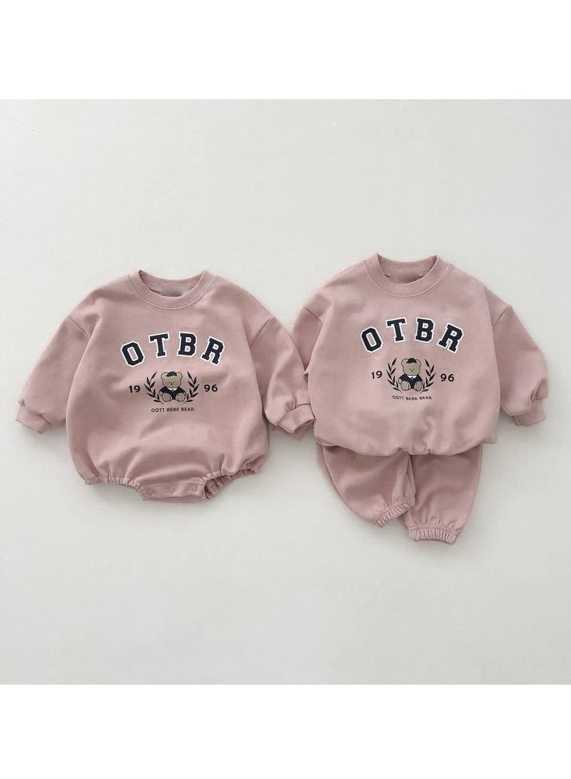 RedMapleTEK Baby Soft Cotton Long Sleeve Long Pants Sweatshirt Two-piece Set - Image 2