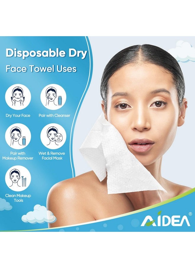 AIDEA - AIDEA Face Towels Disposable-50Ct, Clean Facial Towels Face Cloths, Facial Cleansing Wipes for Sensitive Skin, Face Towelettes for Makeup Removing, Nursing, Travel, Dry Face Wipes - Image 1