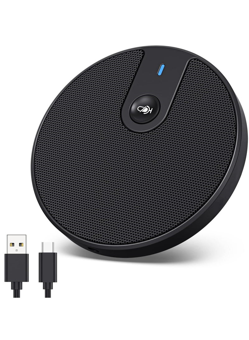 Captaintech SYOSI Conference Microphone, 360° Omnidirectional Condenser Microphone for Video Conference, Zoom Meeting, Skype Chatting, Plug & Play with 3.5mm Aux Jack, USB and Mute Button - Image 1