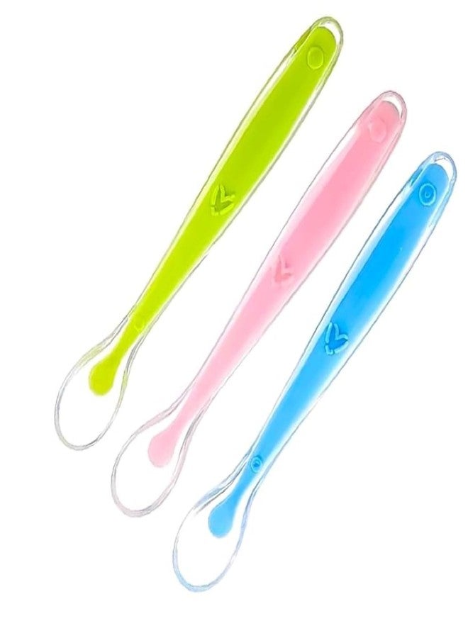 Little Bee Baby Silicone Feeding Spoon Set of 3 | Soft Food Grade Silicone Spoons | BPA-Free, Gentle on Gums, Dishwasher Safe, Easy to Hold | for Infants & Toddlers (Green, Orange, Blue, 15.5 cm) - Image 2