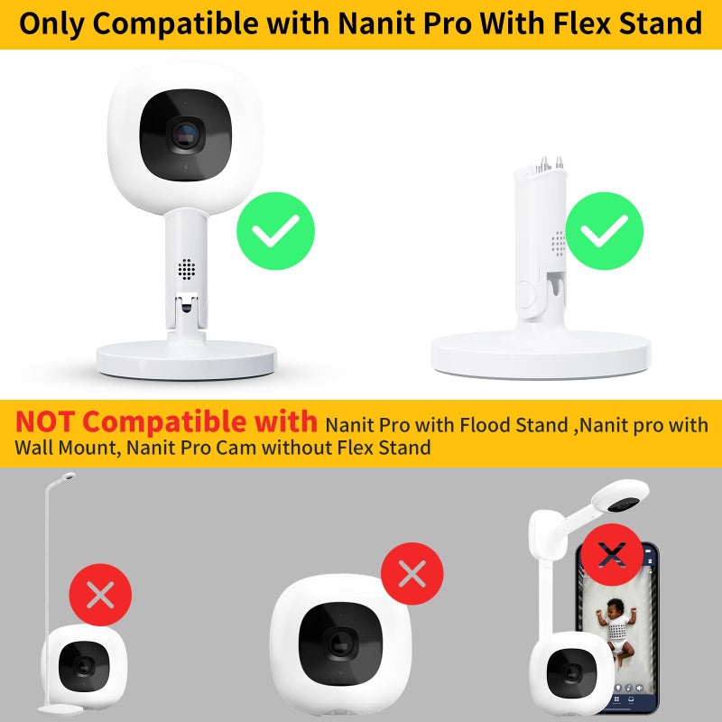 iTODOS Baby Monitor Mount Compatible with Nanit Pro Smart Baby Monitor & Flex Stand,Arlo,Versatile Twist Mount Without Tools or Wall Damage,Travel Baby Monitor Accessory-Gray - Image 2