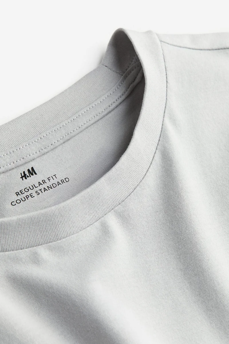 اتش اند ام تي-شيرت من القطن بقصة عادية