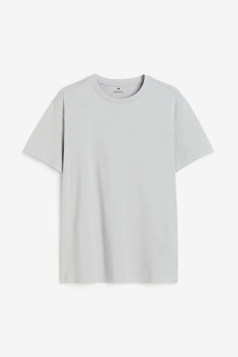 اتش اند ام تي-شيرت من القطن بقصة عادية