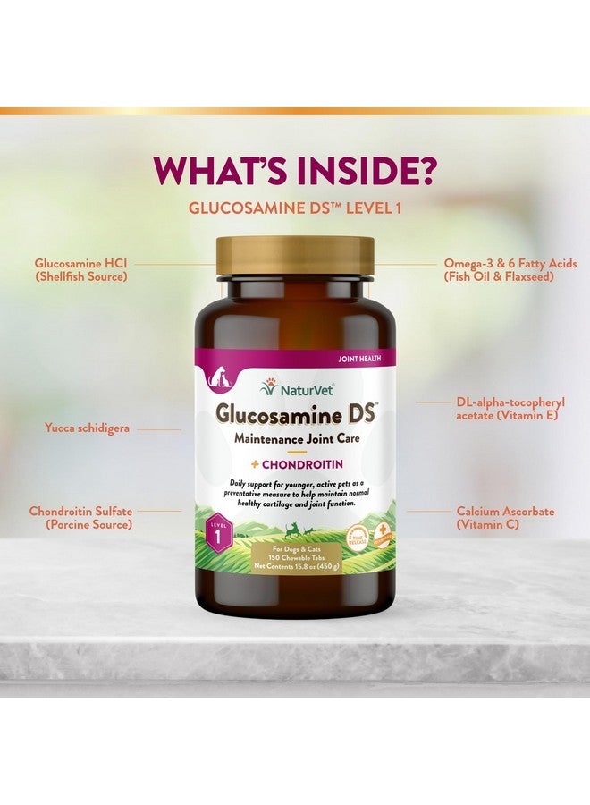 NaturVet NaturVet Glucosamine DS Level 1 Maintenance Care Hip & Joint Support Pet Supplement for Dogs & Cats -Glucosamine, Chondroitin, Antioxidants -Supports Cartilage, Joint Function - 150 Ct. - Image 5