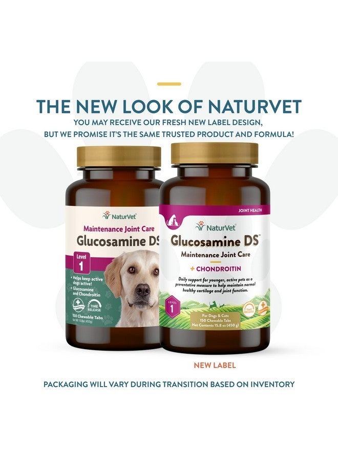 NaturVet NaturVet Glucosamine DS Level 1 Maintenance Care Hip & Joint Support Pet Supplement for Dogs & Cats -Glucosamine, Chondroitin, Antioxidants -Supports Cartilage, Joint Function - 150 Ct. - Image 2