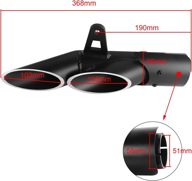 FLYPIG 38mm-51mm Motorcycle Exhaust Tips 1.5-2" Motorcycle Muffer Grom Exhaust for Kawasaki Z650 ZX6R Honda CBR 500 300R Yamaha FZ1 250 300 Moto Dirt Bike Silencer Kit - Image 3
