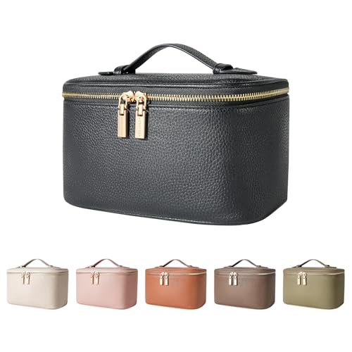 Camdeez Cosmetic Bag,ROWNYEON Makeup Bag,Portable Makeup Train Case,Travel Toiletry Bag Case Organizer for Women,Black - Image 1
