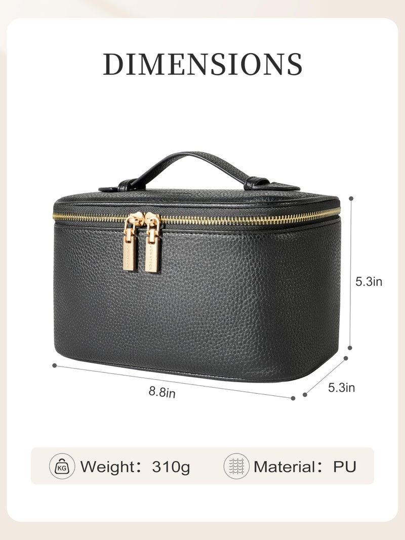 Camdeez Cosmetic Bag,ROWNYEON Makeup Bag,Portable Makeup Train Case,Travel Toiletry Bag Case Organizer for Women,Black - Image 5