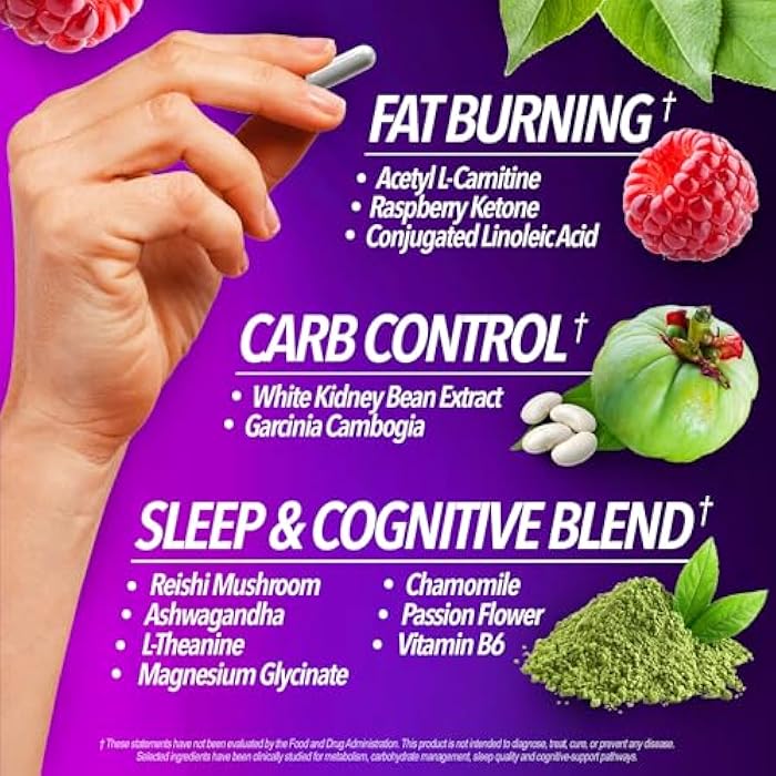 stripfast5000 Night Bullets Weight Loss Pills for Women & Men, Stim-Free Nighttime Fat Burner, GLP-1 Support, Appetite Suppressant, Diet Pills with Ashwagandha & CLA, 60 Capsules - Image 3